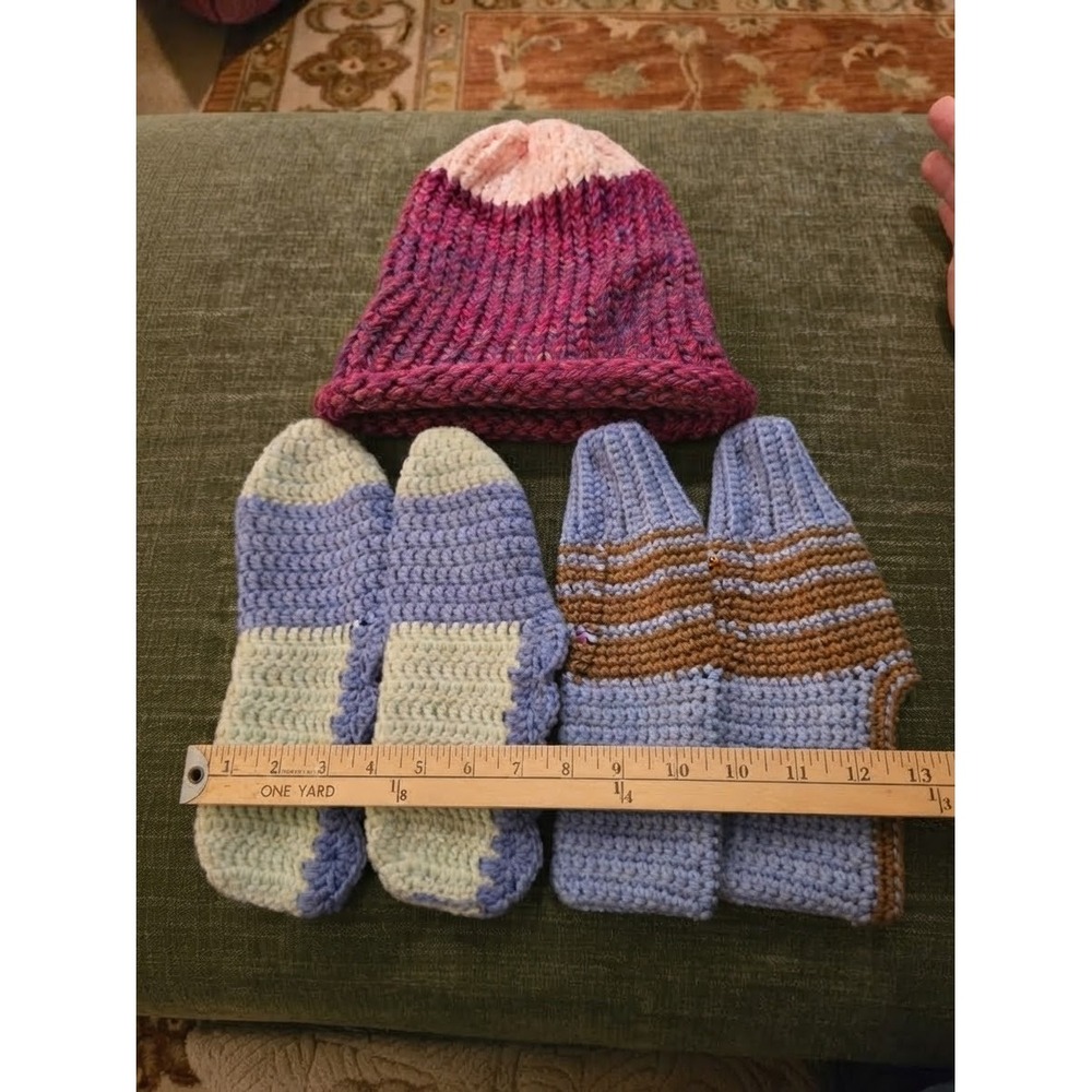 Handmade Winter Hat And Slipper Lot Vintage Beanie Accessories Cozy